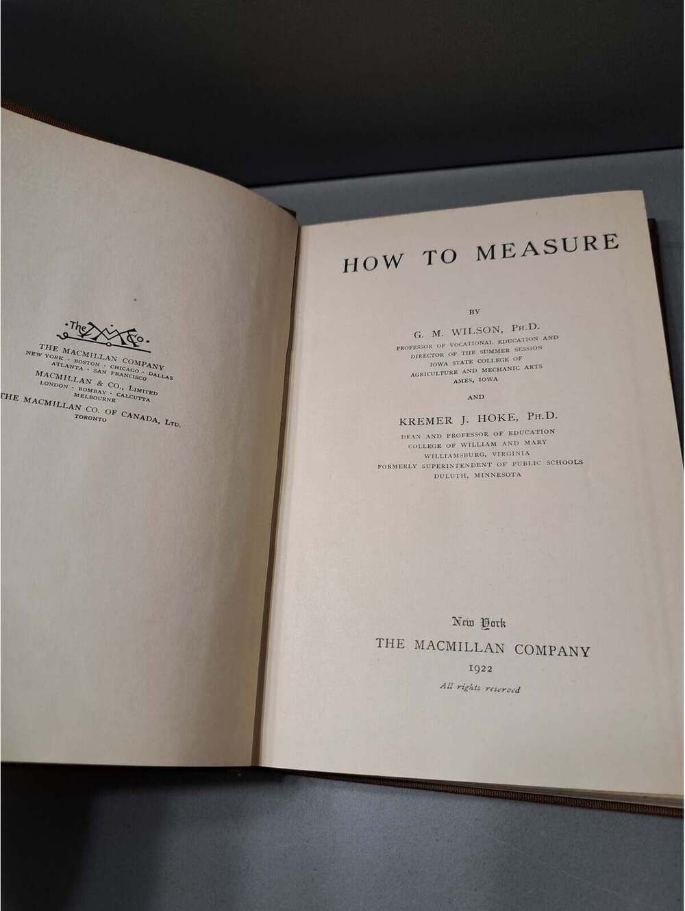 Rare 1920 How to Measure by G M Wilson PhD and Kremer J Hoke PhD